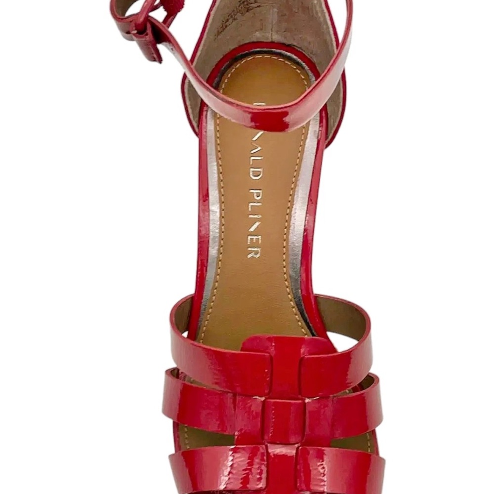 Donald J. Pliner Trixeeci Women's Red Patent Leater Wedge Sandals